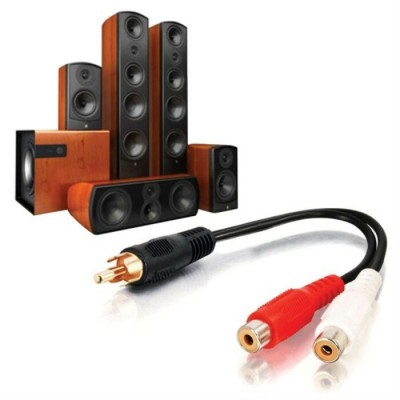 Câble 2 RCA femelle à RCA mâle 6''