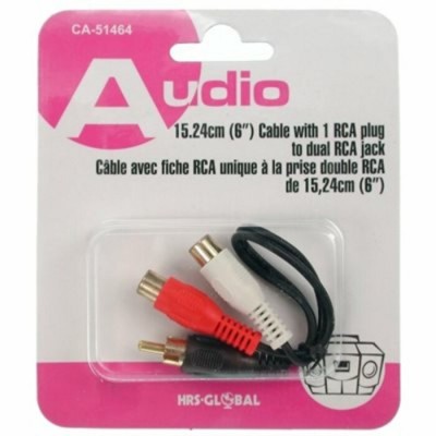 Câble 2 RCA femelle à RCA mâle 6''