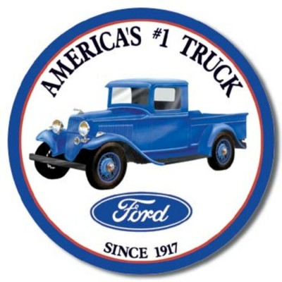 Enseigne Ford en métal  ronde / Camion