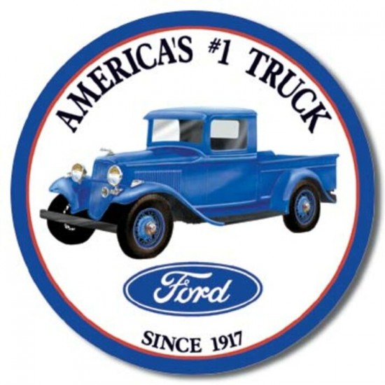 Enseigne Ford en métal  ronde / Camion
