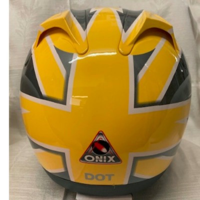 Casque Onix jaune et argent grandeur x-smal pour adulte
