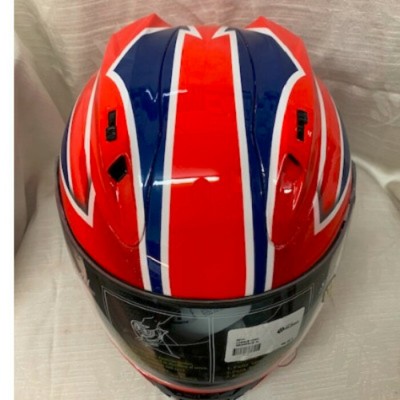 Casque Onix avec visière rouge et bleu grandeur XL