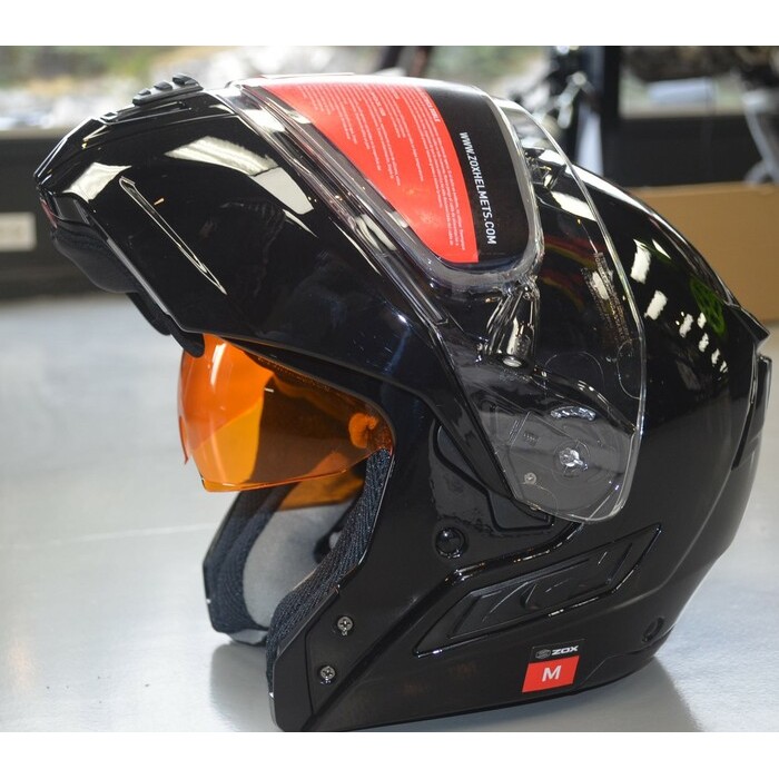 Casque Modulaire électrique ZOX Noir lustré Casque Modulaire électrique ZOX Noir lustré