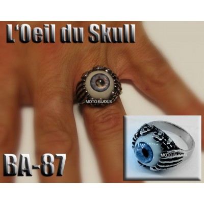 Ba-087, Bague tête de mort L'Oeil du skull acier...