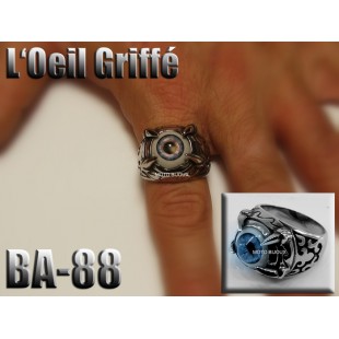 Ba-088, Bague L'Oeil Griffé acier inoxidable