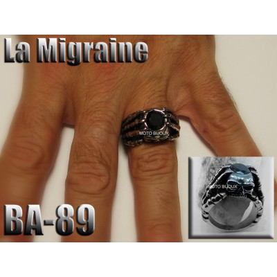 Ba-089, Bague tête de mort La Migraine acier...