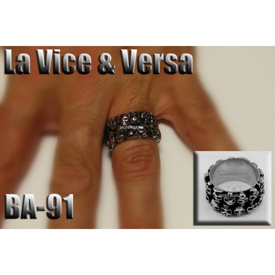 Ba-091, Bague tête de mort La Vice & Versa acier...
