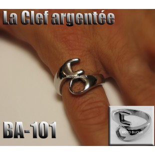 Ba-101, Bague La Clef argentée acier inoxidable