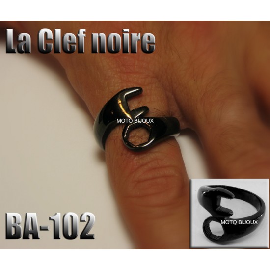 Ba-102, Bague La Clef Noire acier inoxidable