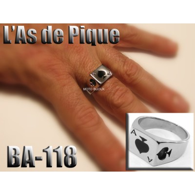 Ba-118, Bague L'As de Pique acier inoxidable