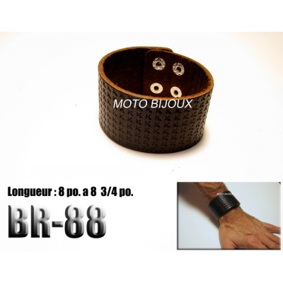 Br-088, Bracelet cuir brun foncé