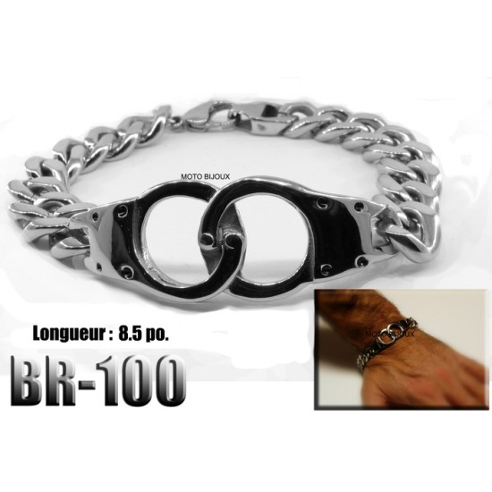 Br-100, Bracelet  acier inoxidable « stainless steel » Menottes