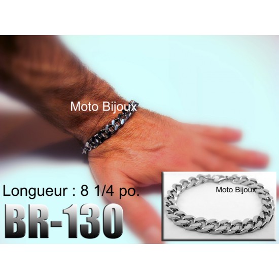 Br-130, Bracelet classique, acier inoxidable « stainless steel » 