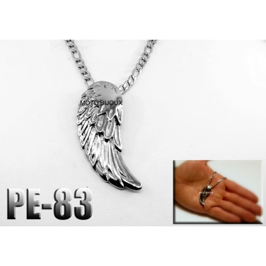 Pe-083, Pendentif  Aile simple, acier inoxidable ( Stainless Steel )