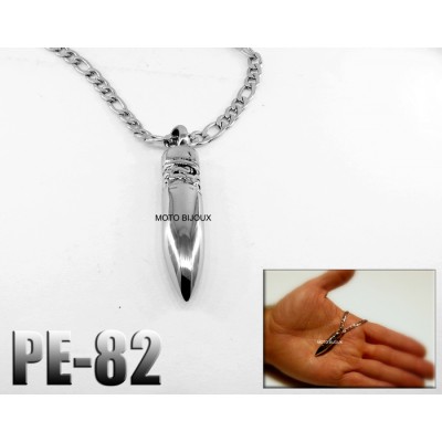 Pe-082, Pendentif  Balle uni, acier inoxidable (...