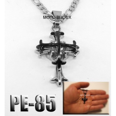 Pe-085, Pendentif Croix 2 tons grosse pierre,...