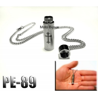 Pe-089, Mini-Urne Croix, acier inoxidable (...