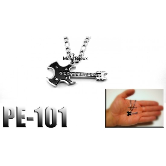 Pe-101, Pendentif  Guitage électrique, acier inoxidable ( Stainless Steel )