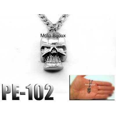 Pe-102, Pendentif Tête de mort, acier inoxidable...