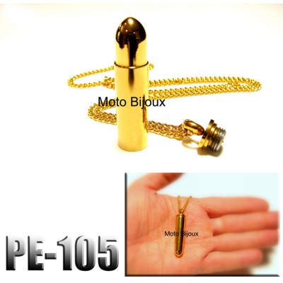 Pe-105, Pendentif  Mini-Urne Balle Doré, acier...