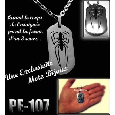 Pe-107, Pendentif  Araignée Spyder, acier...