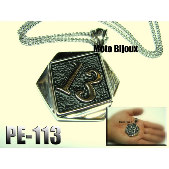 Pe-113, Pendentif Lozange 13, Acier inoxidable (...