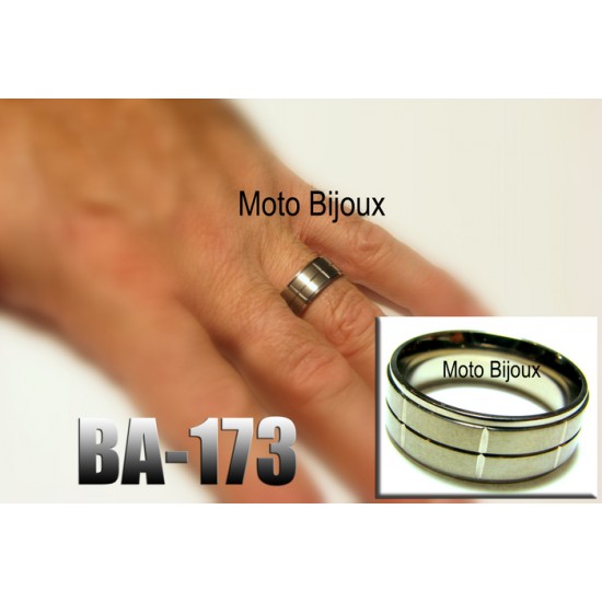 Ba-173, Bague Moderne simple grise ,Acier...