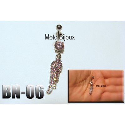 Bn-006, boucle de nombril , Aile perlée