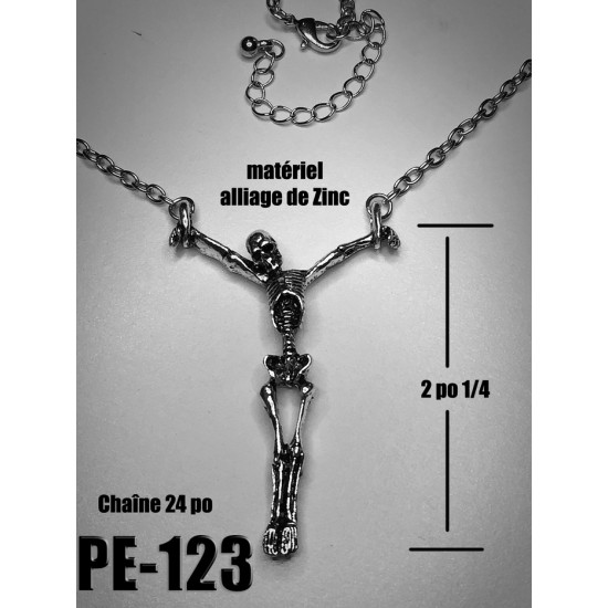 Pe-123. Pendentif squelette crucifié. alliage de...