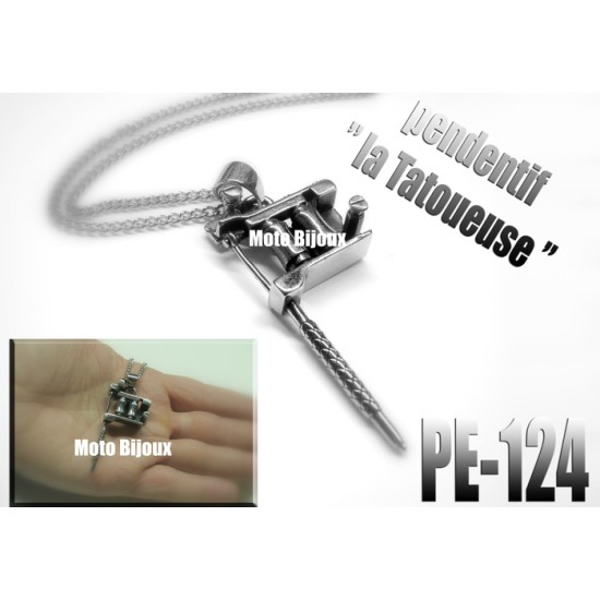 Pe-124, Pendentif La Tatoueuse, Acier inoxidable ( Stainless Steel )