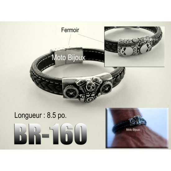 Br-160, Cuir / Acier inoxidable Moteur et Skull