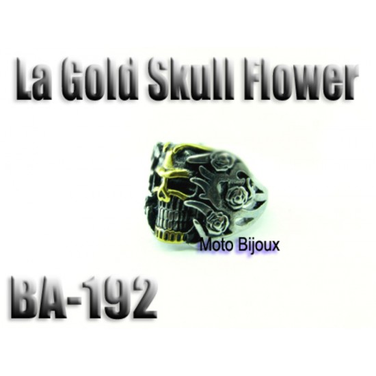 Ba-192 La Gold Skull Flower acier inoxidable