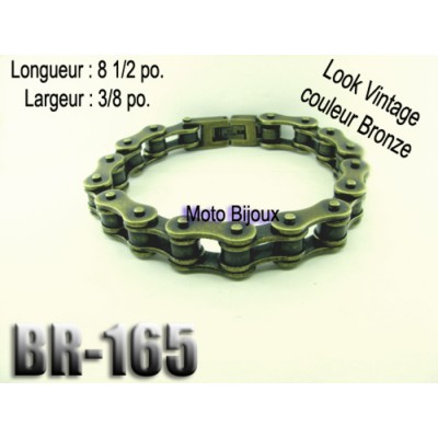 Br-165 bracelet chaîne vintage couleur bronze...