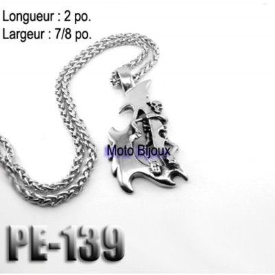 Pe-139, Pendentif  Mini Skull Tribal , Acier...