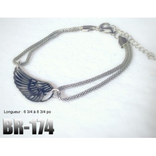 Br-174, bracelet femme Aile, Acier inoxidable,...