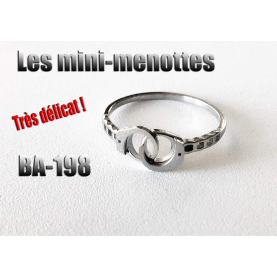 Ba-198, Bague Les mini-menottes, acier inoxidable