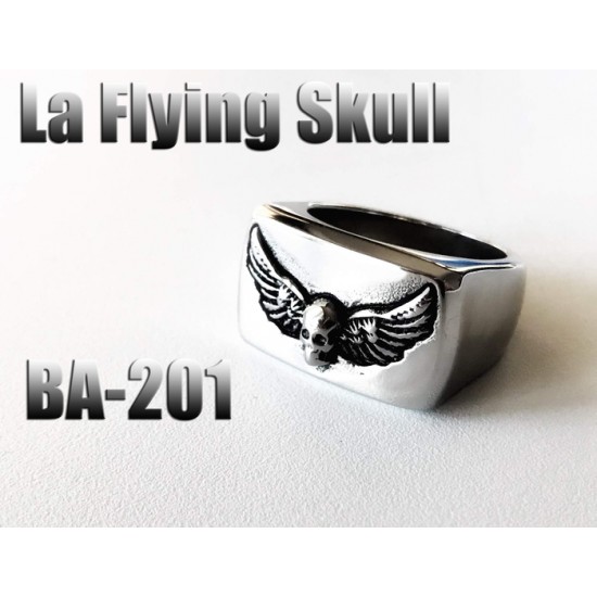 Ba-201, Bague La Flying skull acier inoxidable