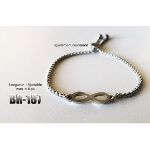 Br-187, bracelet Infinité acier inoxidable «...