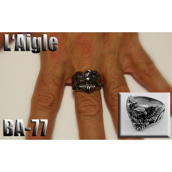 Ba-077, Bague L'Aigle acier inoxidable