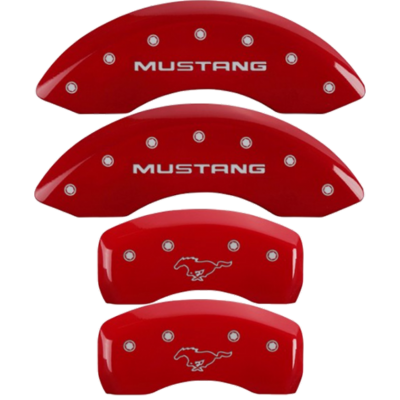 MGP Couvre Étrier Rouge logo Mustang  Pony...