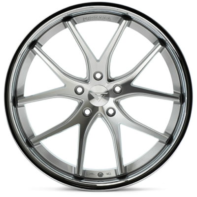 Ferrada FR2 Mags argent lustré avec façade machinée et lèvre poli 2005-2024 Mustang GT/V6/EcoBoost + Brembo 