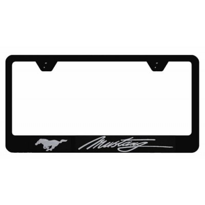 Contour de Plaque en Métal Noir avec logo Mustang...