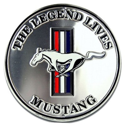 GE Enseigne en aluminum Rond 24'' Argent Mustang...