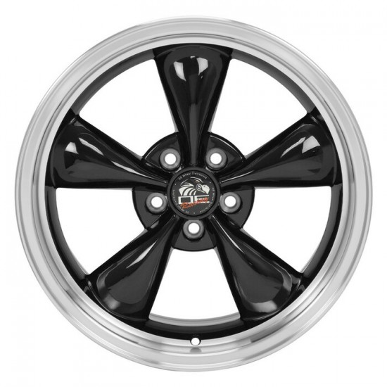 Fast Mag Bullitt Noir avec Levre Machiné 18'' x 10'' Mustang GT/MACH1/COBRA 1994-2010 + Mustang V6 1994-2014 arriere