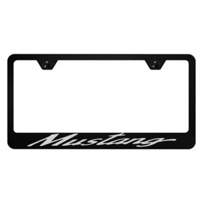 Contour de Plaque en Metal Noir avec logo Mustang