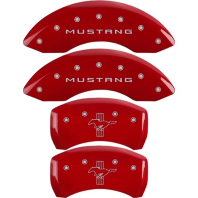 MGP Couvre Étrier Rouge logo Mustang Cheval...