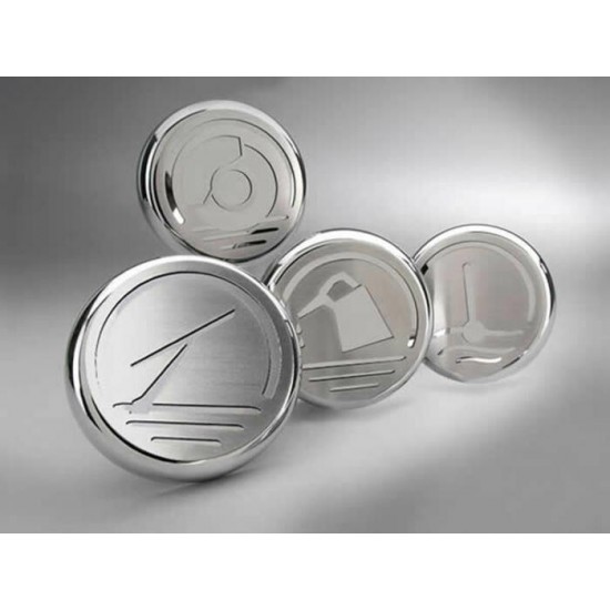 ACC Couvre Bouchon Huile - Eau - Friens & Lave Vitre 4pcs Chromé 2011-2014 Mustang GT/V6