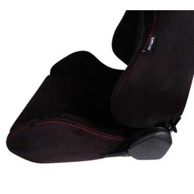 NRG Bancs de Course Inclinable Type-R Suede Noir Couture Rouge paire
