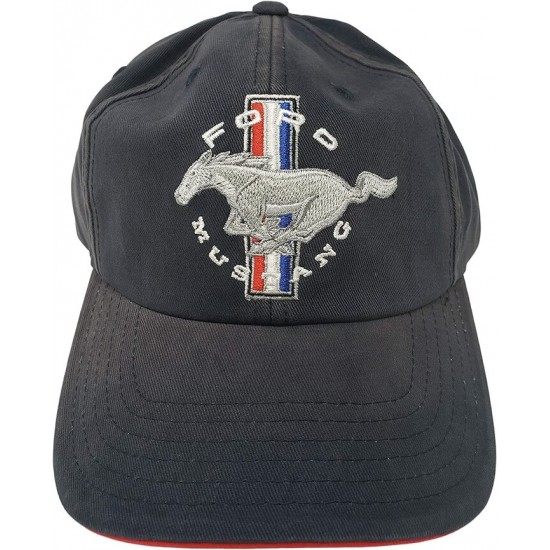 CFS Casquette Mustang Barres & Pony Noir avec Bande Rouge