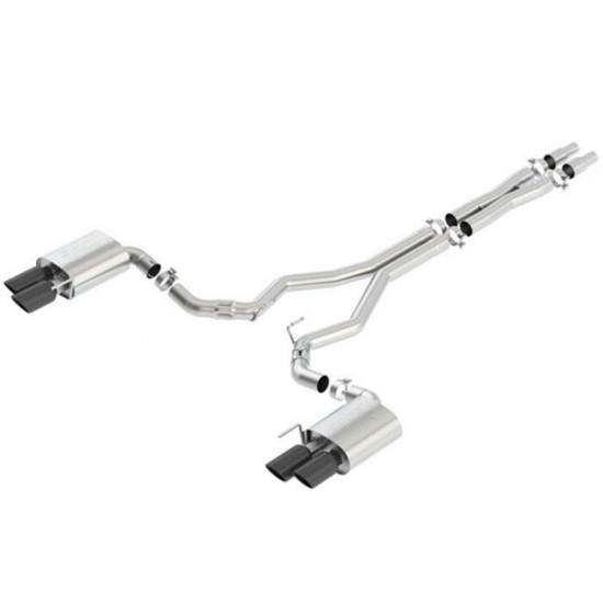 Borla ATAK Cat-Back Exhaust avec Embouts Noir  pour 2018-2023 Mustang GT sans Exhaust Active Coupe/Convertible